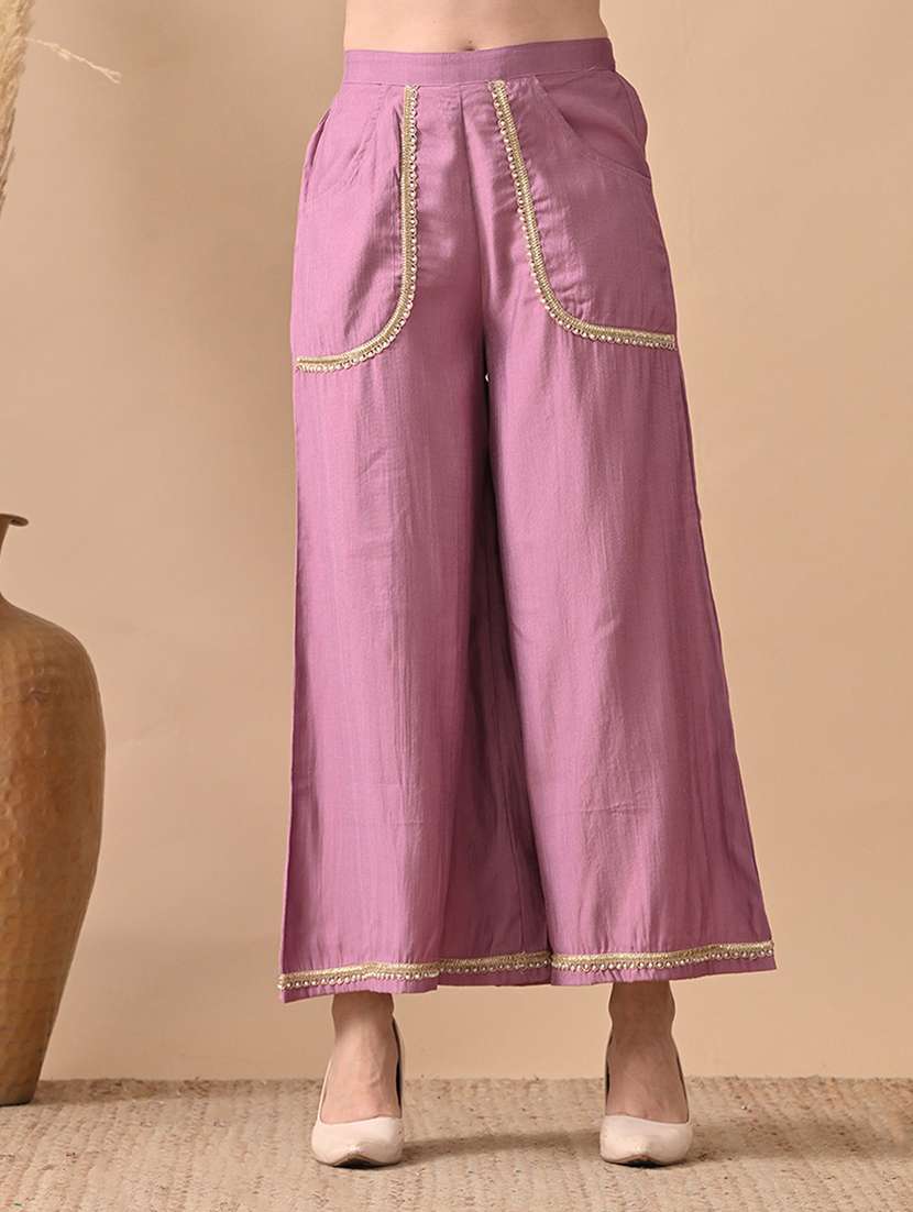 women solid top and trouser co-ord set - 22017602 - Standard Image - 4
