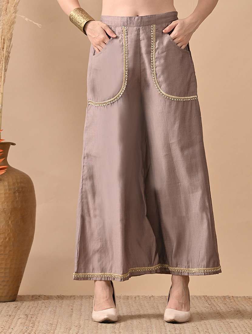 women solid top and trouser co-ord set - 22017603 - Standard Image - 4