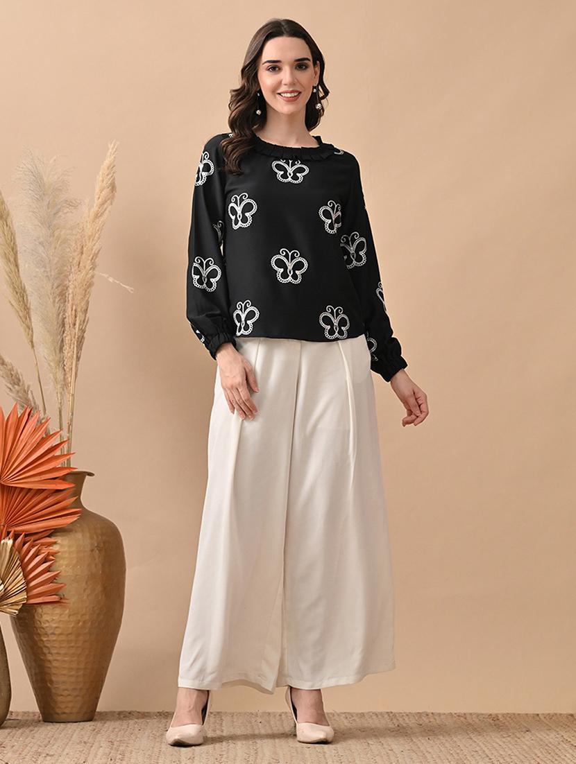 women embroidered long sleeve regular top - 22017635 - Standard Image - 4