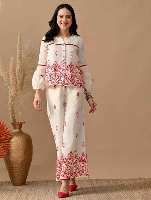 women embroidered puff sleeve shirt top - 22017637 - Standard Image - 0
