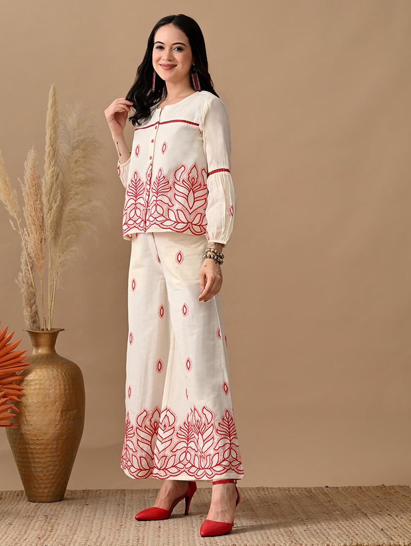 women embroidered puff sleeve shirt top - 22017637 - Standard Image - 1