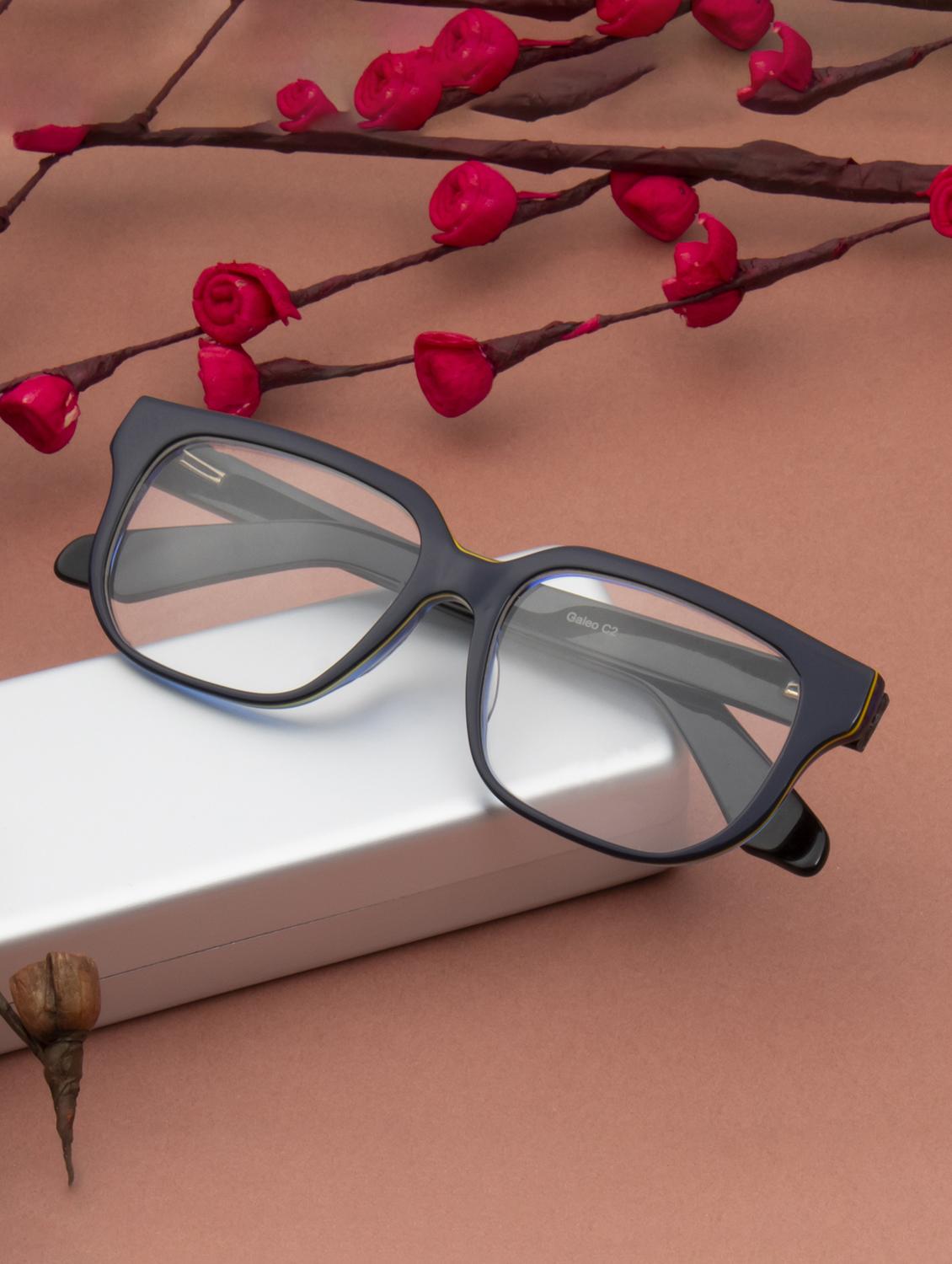 ted smith blue rectangle premium italian acetate frame - 22017706 -  Zoom Image - 0