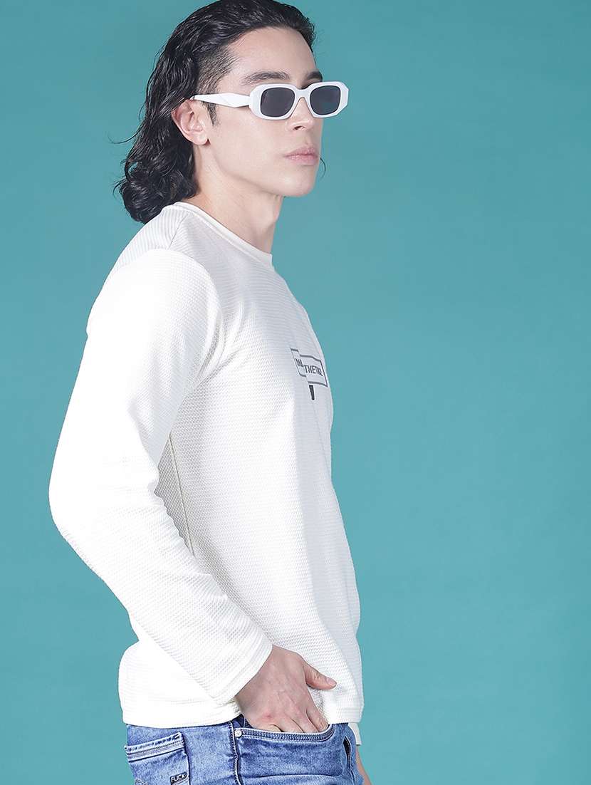 men chest print long sleeve regular fit t-shirt - 22018044 -  Standard Image - 1