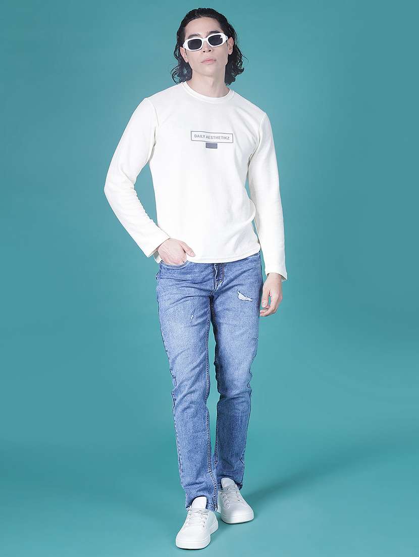 men chest print long sleeve regular fit t-shirt - 22018044 -  Standard Image - 4