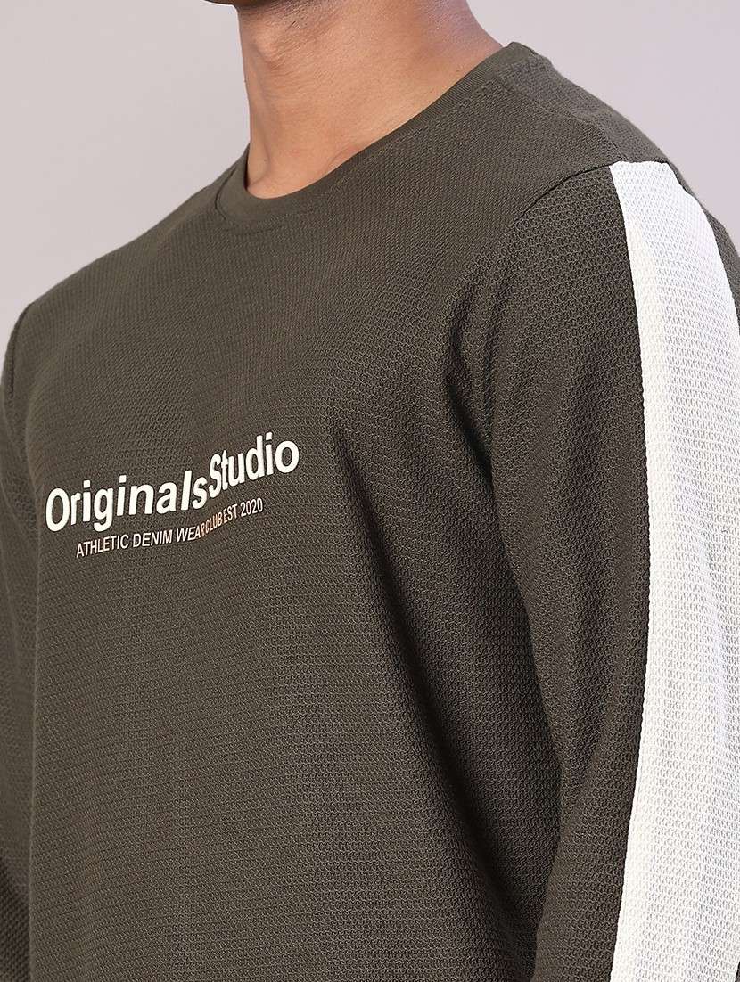 men color block long sleeve regular fit t-shirt - 22018045 -  Standard Image - 4