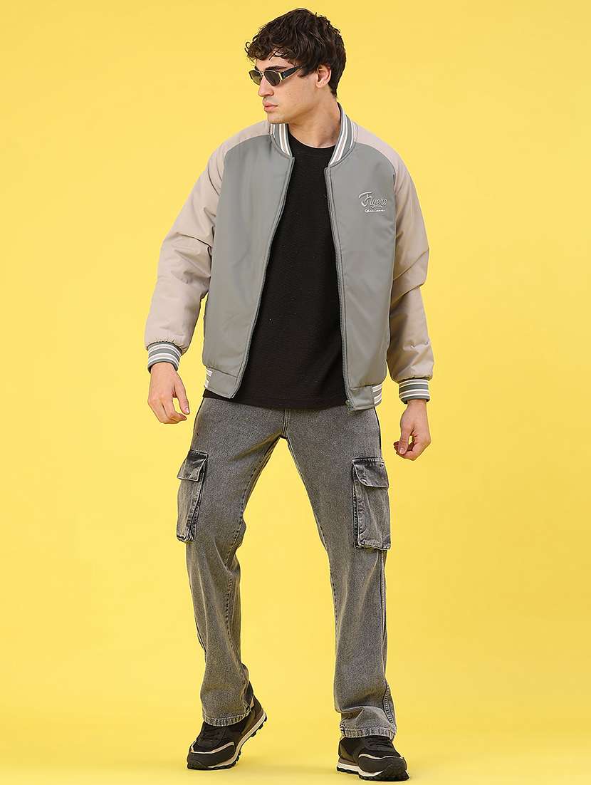 men color blocked long sleeve reversible bomber jacket - 22018078 -  Standard Image - 6