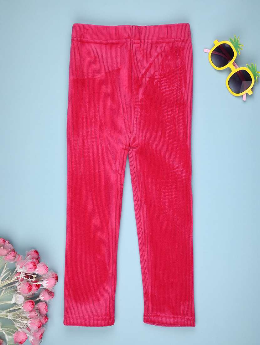 girls solid mid rise winterwear leggings - 22018093 -  Standard Image - 1