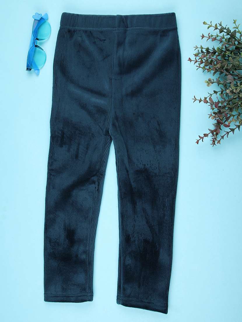girls solid mid rise winterwear leggings - 22018095 -  Standard Image - 1