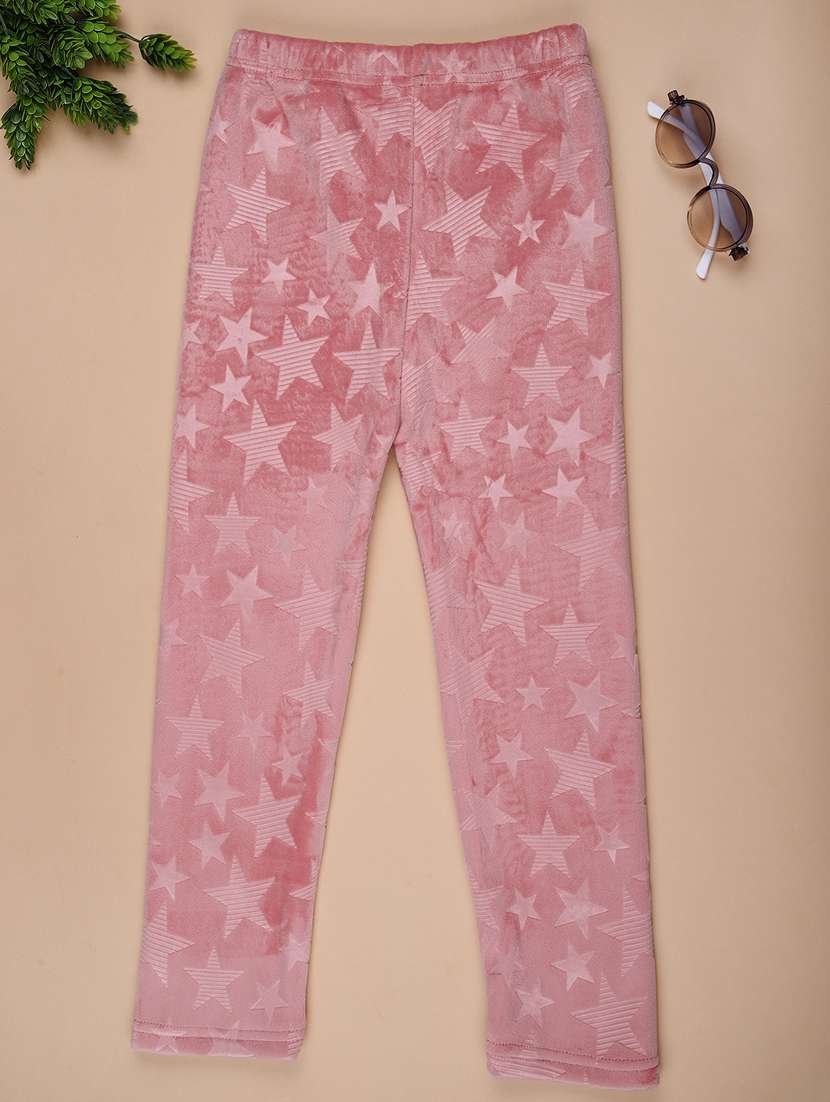 girls printed mid rise winterwear leggings - 22018098 -  Standard Image - 1