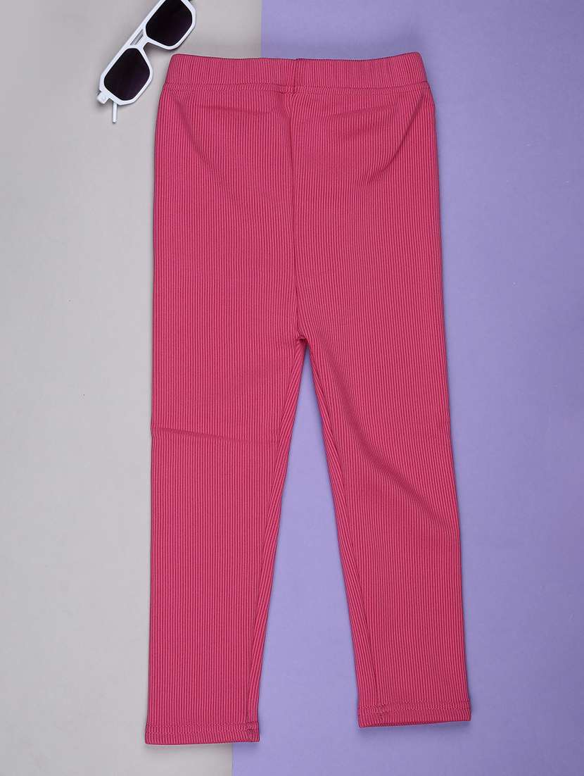 girls solid mid rise winterwear leggings - 22018104 -  Standard Image - 1