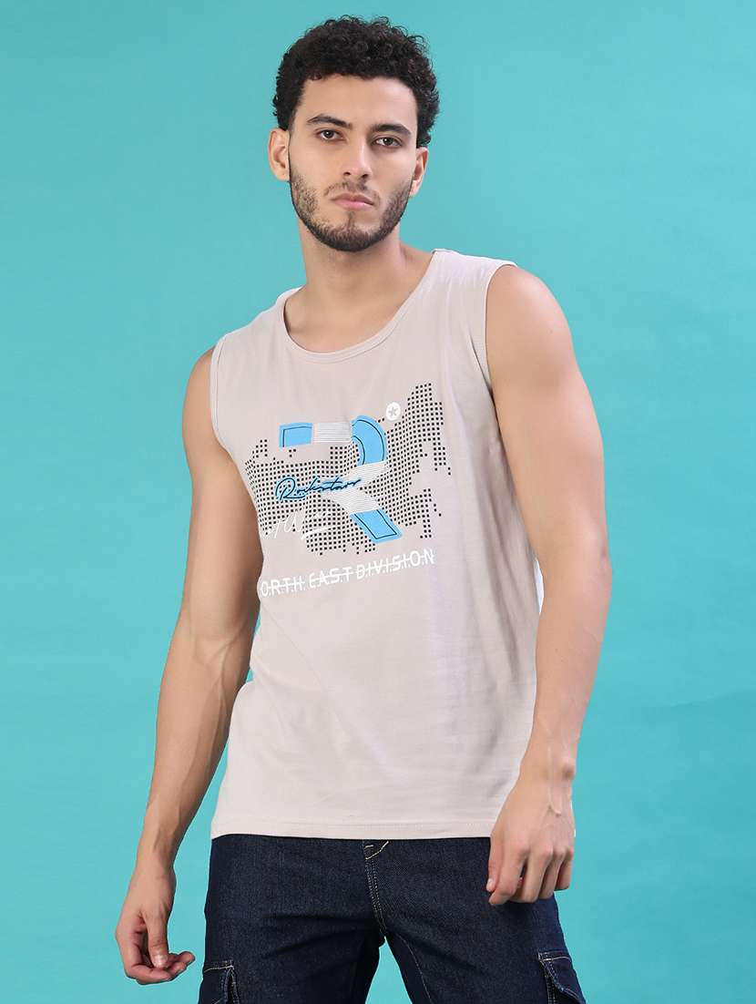 men chest print round neck regular fit t-shirt - 22018128 -  Standard Image - 1