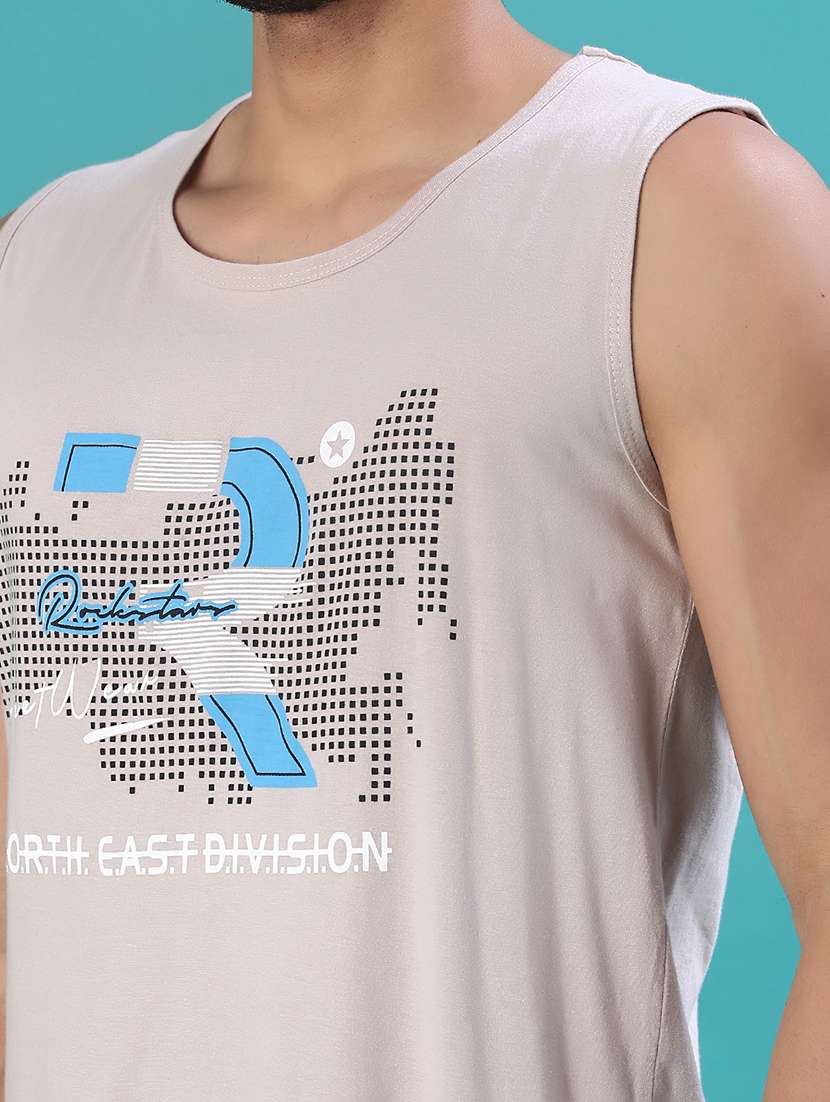 men chest print round neck regular fit t-shirt - 22018128 -  Standard Image - 4