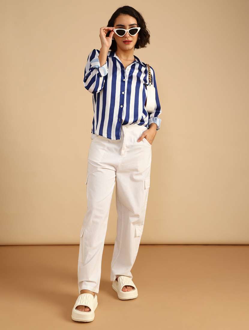 women striped long sleeve regular fit shirt - 22018156 -  Standard Image - 4