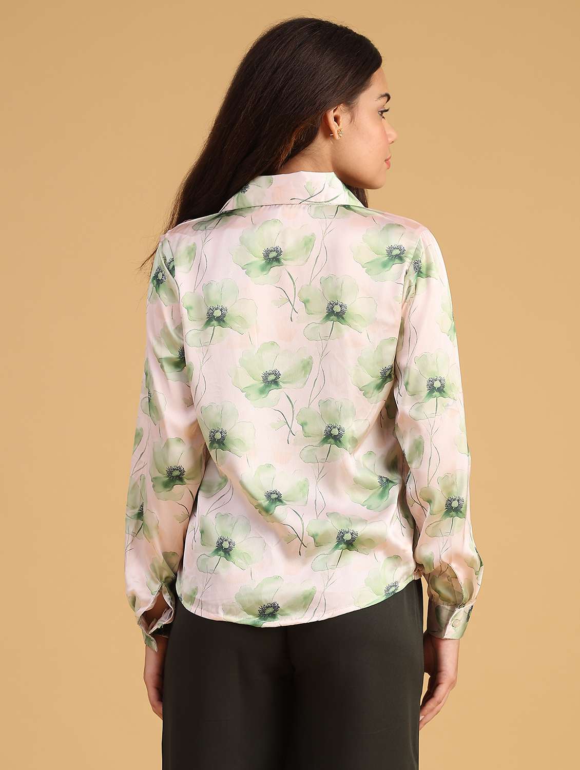 women printed collared long sleeve regular shirt - 22018160 -  Standard Image - 4