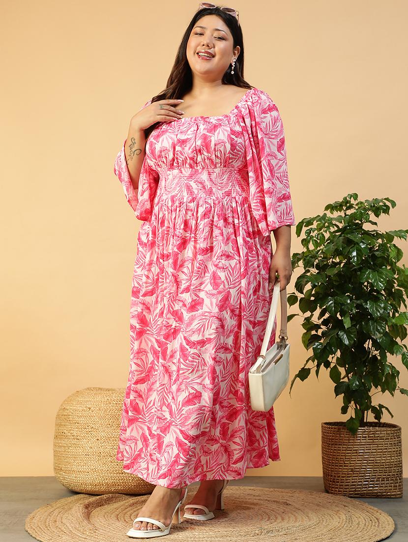 women plus size puff sleeve fit & flare dress - 22018293 - Zoom Image - 0