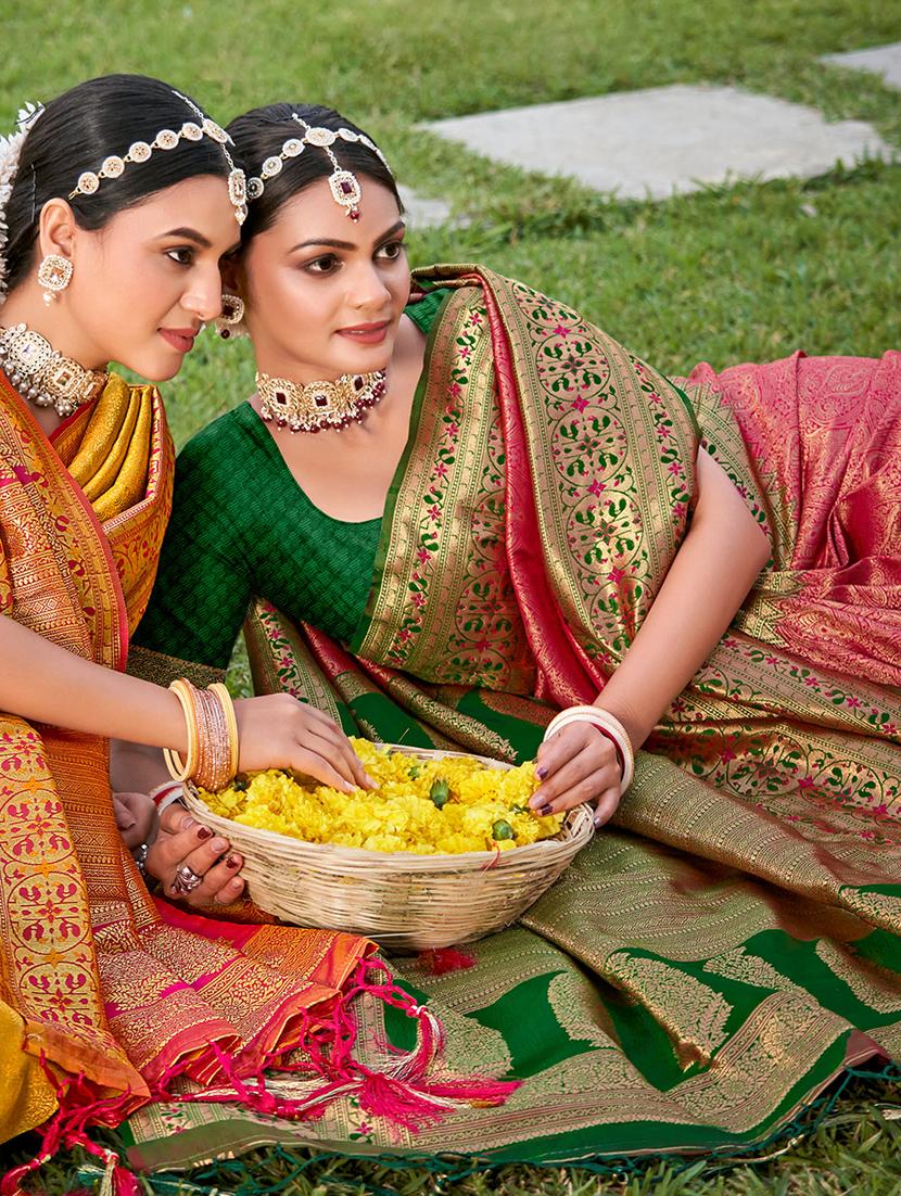 women self design kanjivaram saree with blouse - 22018369 -  Standard Image - 1