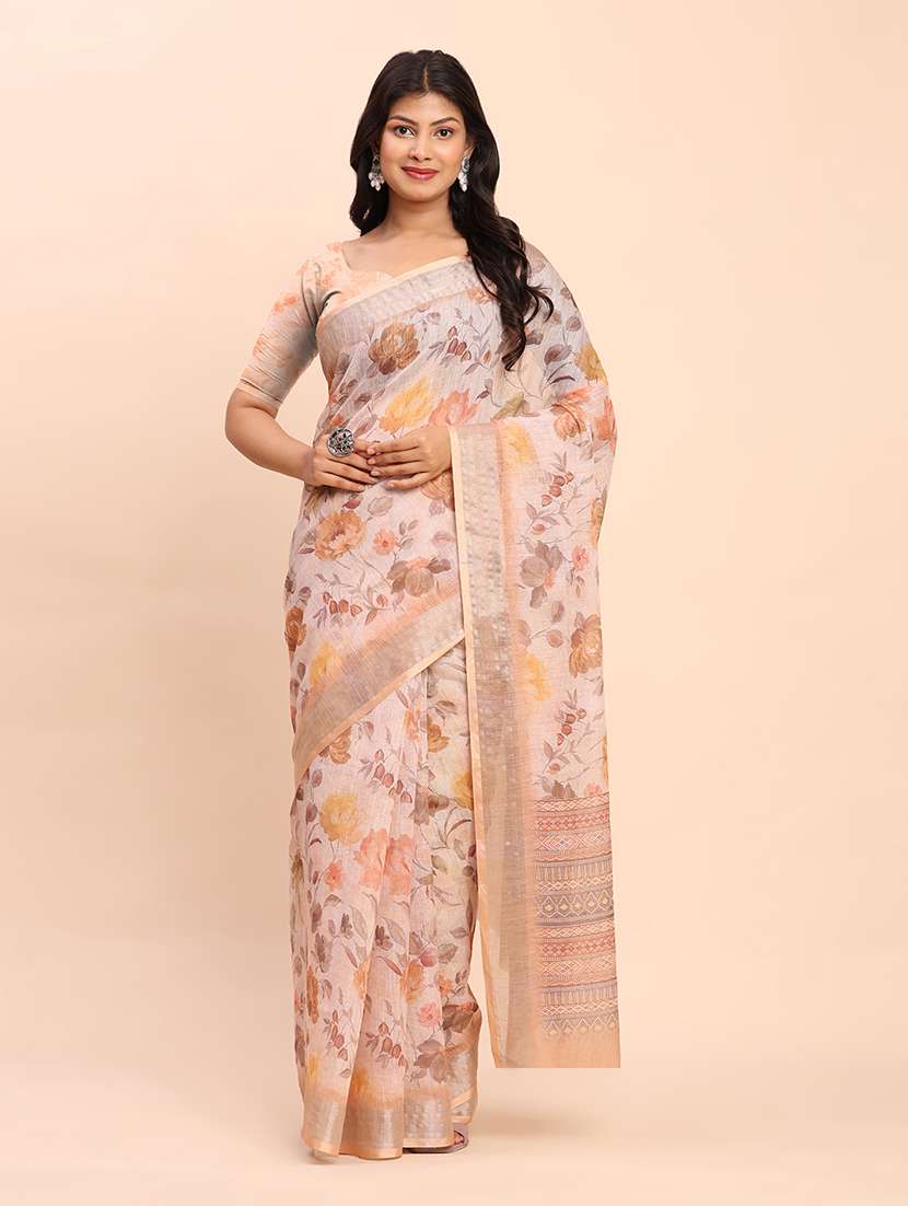 women printed casual wear saree with blouse - 22018475 -  Standard Image - 1
