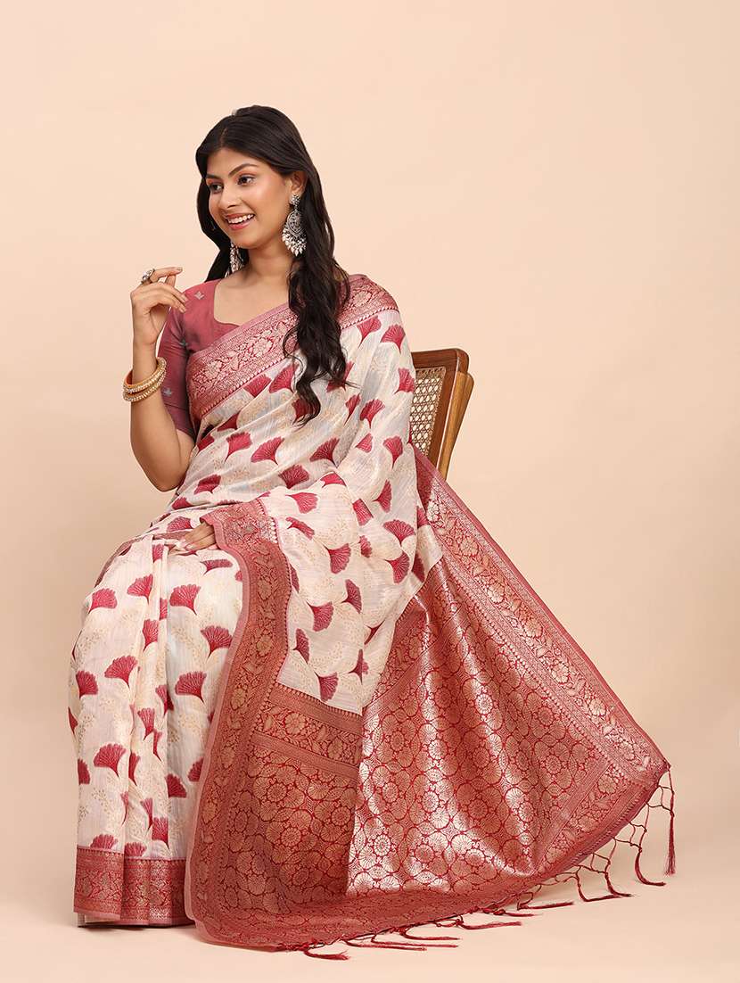 women self design bordered saree with blouse - 22018484 -  Standard Image - 1