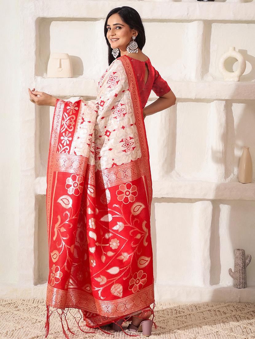 women self design bordered saree with blouse - 22018524 - Standard Image - 4