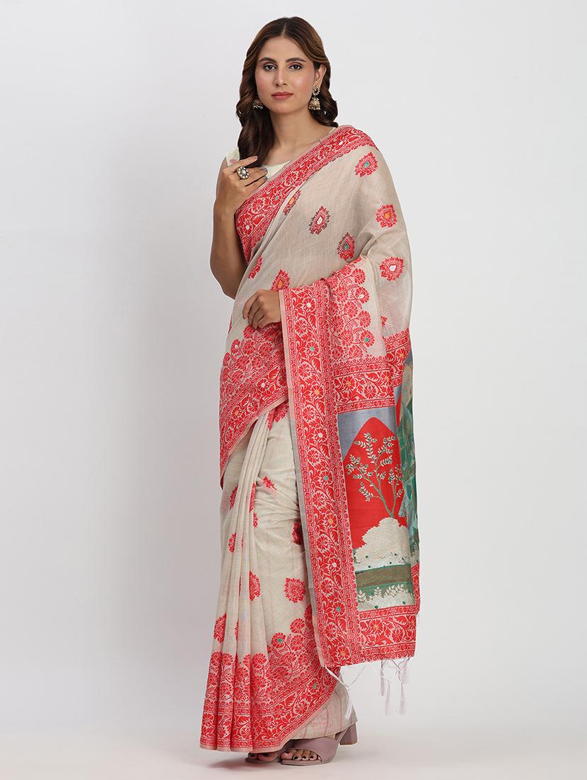 women self design bordered saree with blouse - 22018553 -  Standard Image - 1