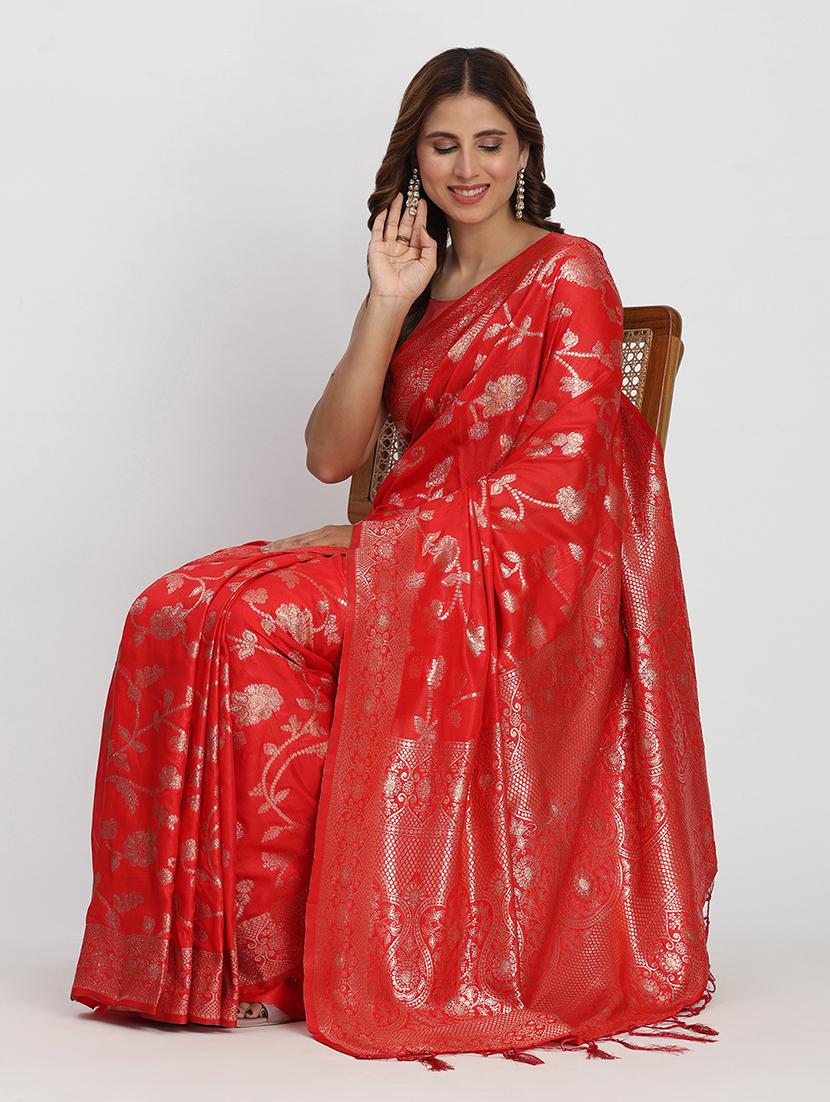 women self design banarasi saree with blouse - 22018554 - Standard Image - 4