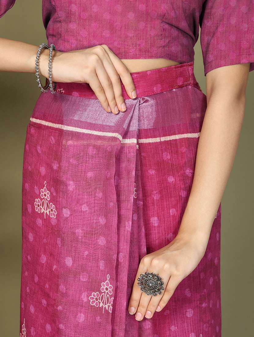 women printed ready to wear saree with blouse - 22018570 -  Standard Image - 4