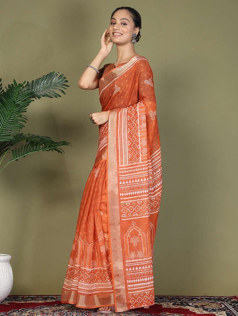 women printed ready to wear saree with blouse - 22018571 -  Standard Image - 1