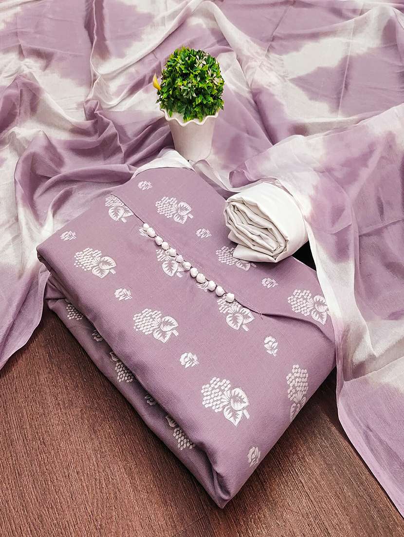 women solid with work embroidered unstitched suit set