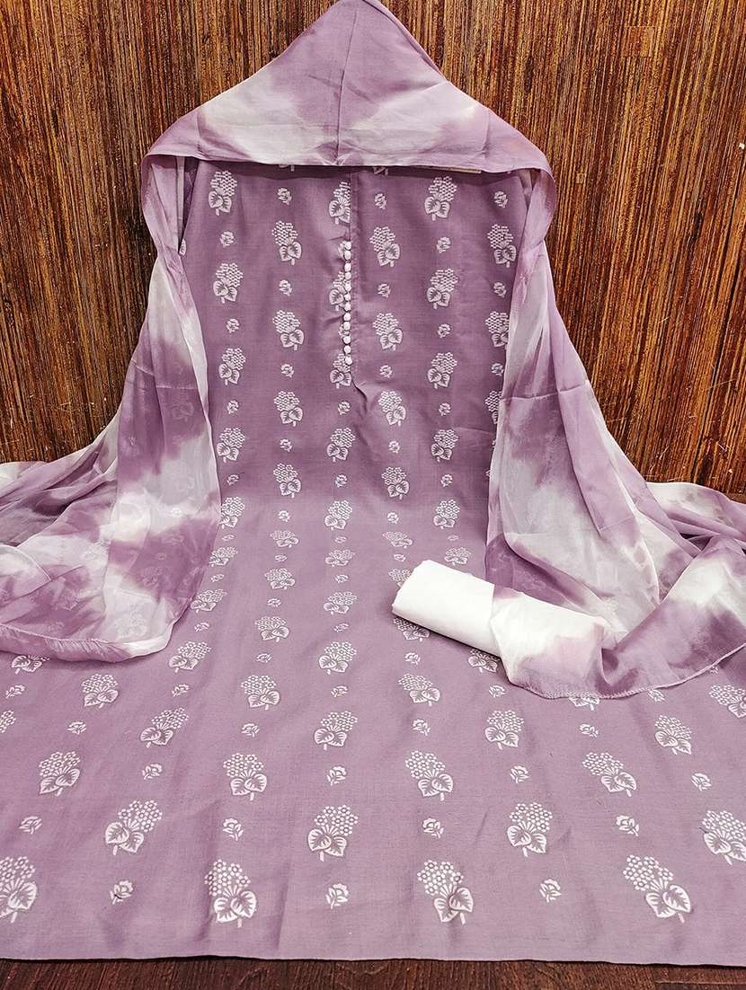 women solid with work embroidered unstitched suit set - 22018697 -  Standard Image - 1