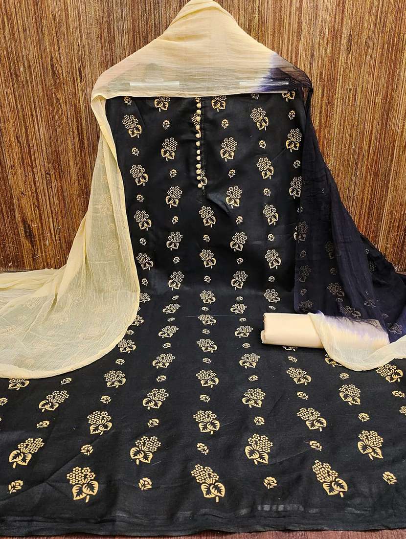 women solid with work embroidered unstitched suit set - 22018698 -  Standard Image - 1