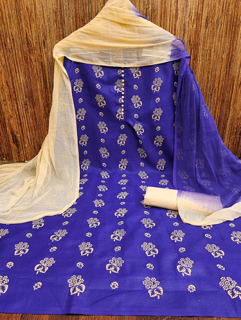 women solid with work embroidered unstitched suit set - 22018699 -  Standard Image - 1