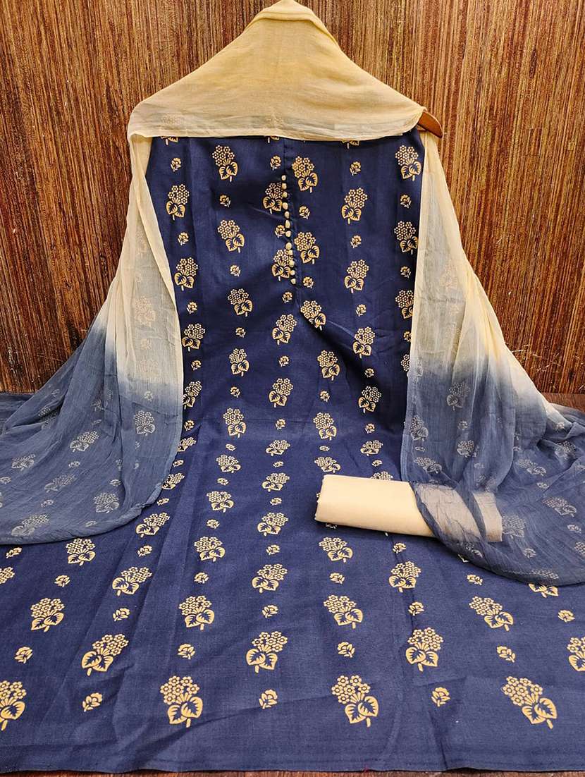 women solid with work embroidered unstitched suit set - 22018700 -  Standard Image - 1