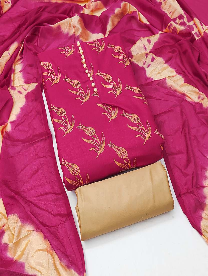 women solid with work embroidered unstitched suit set - 22018747 -  Standard Image - 1