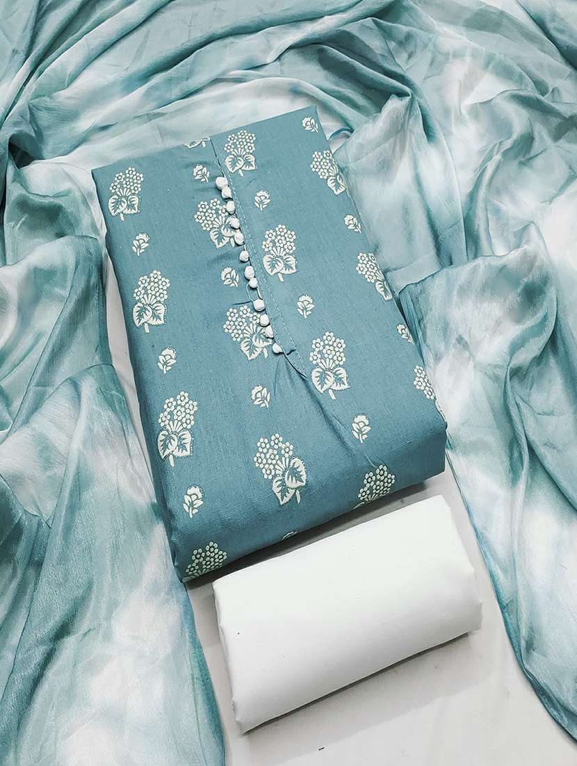 women solid with work embroidered unstitched suit set - 22018780 -  Standard Image - 1