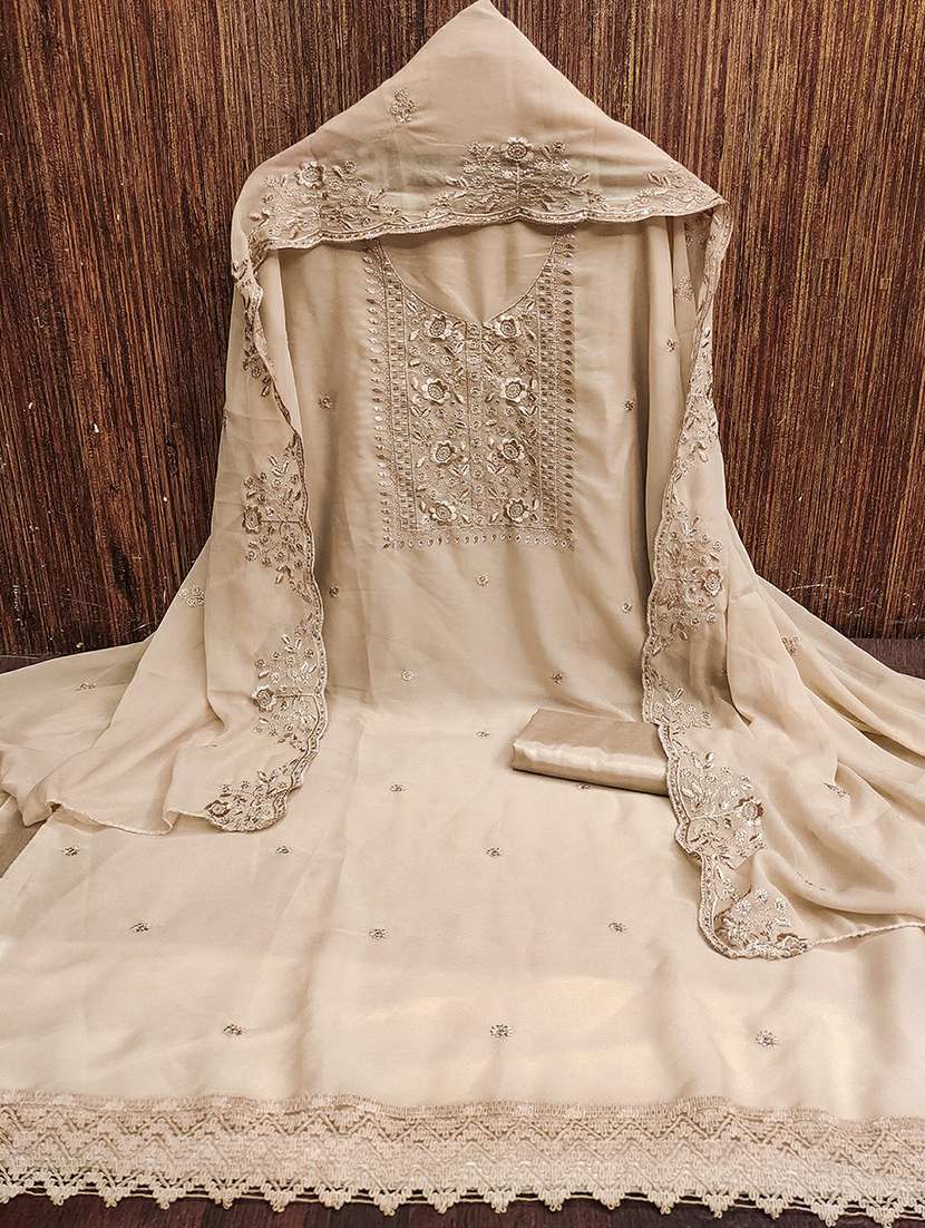 women solid with work embroidered unstitched suit set - 22018785 -  Standard Image - 1