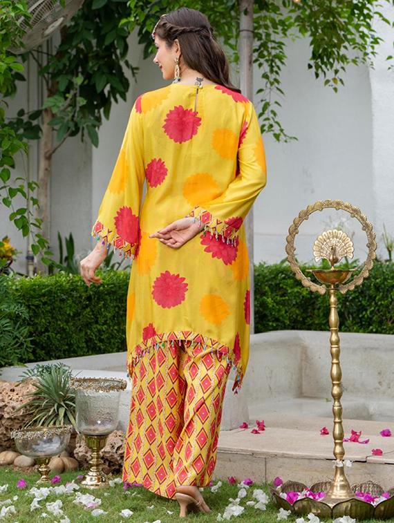 women printed long sleeve kurta palazzo set - 22018881 - Standard Image - 4