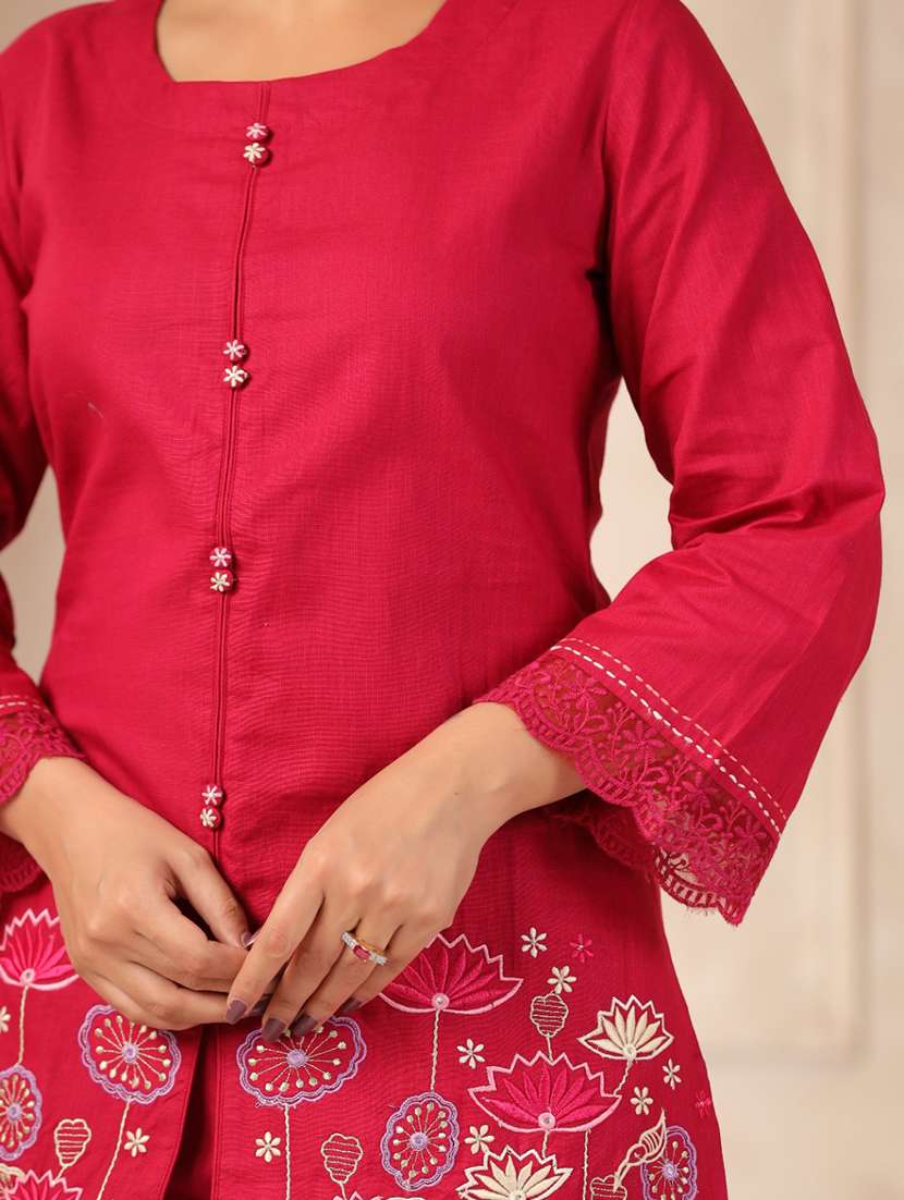 women embroidered long sleeve co-ord set - 22018886 - Standard Image - 4