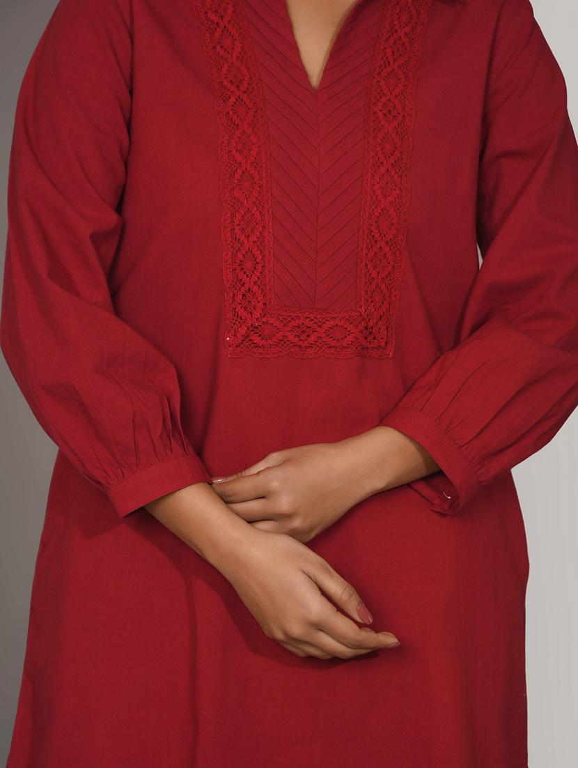 women solid with work long sleeve ethnic co-ord set - 22018895 - Standard Image - 4