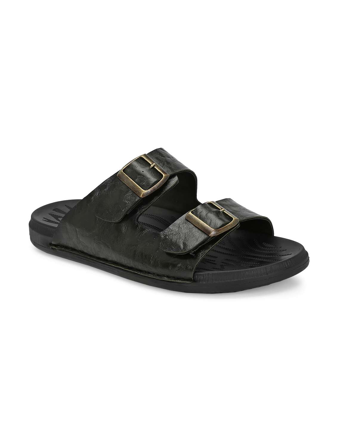 men's olive synthetic slip-on sandal - 22018921 - Standard Image - 1