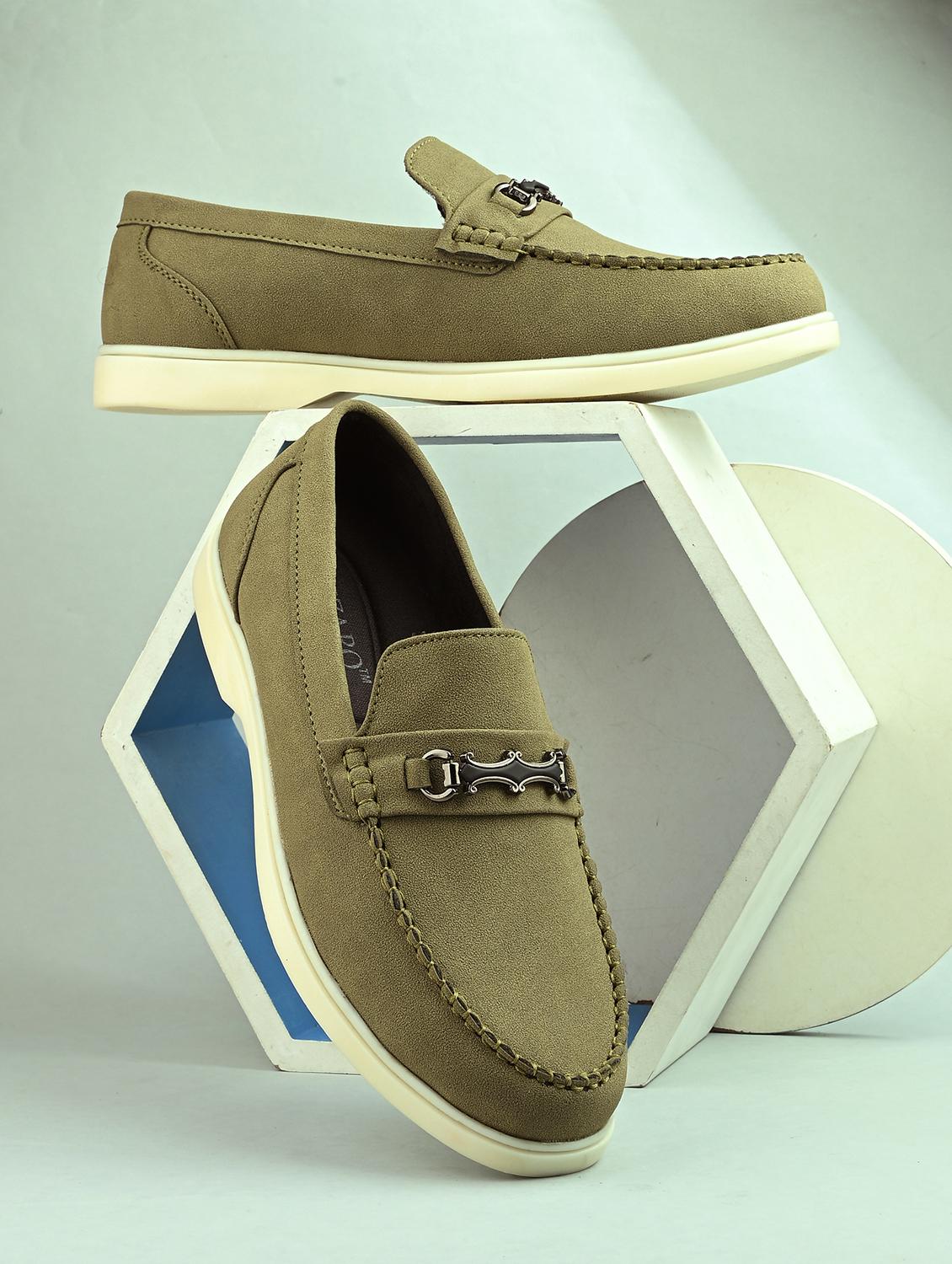 men olive slip on horsebit loafer - 22018927 -  Zoom Image - 0