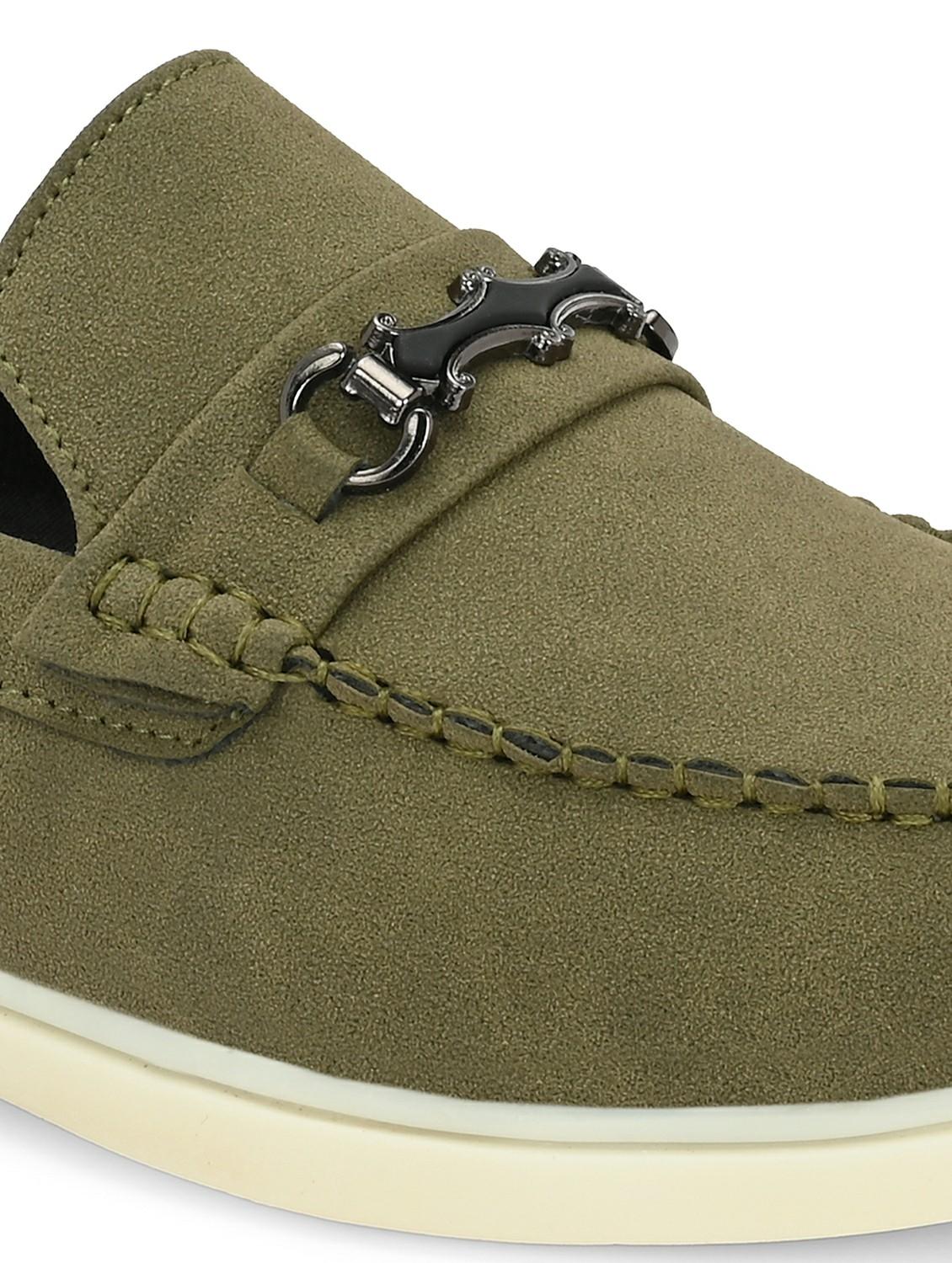 men olive slip on horsebit loafer - 22018927 - Standard Image - 4