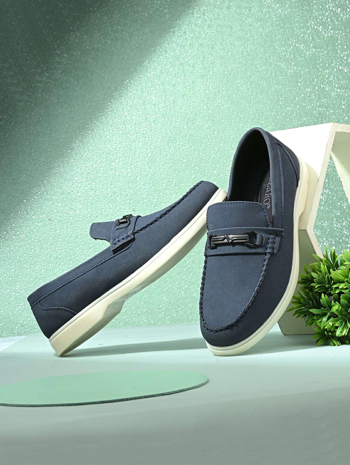 men blue slip on horsebit loafer - 22018929 - Zoom Image - 0