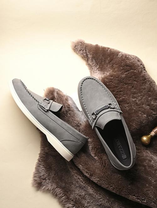 men grey slip on horsebit loafer - 22018930 -  Standard Image - 0