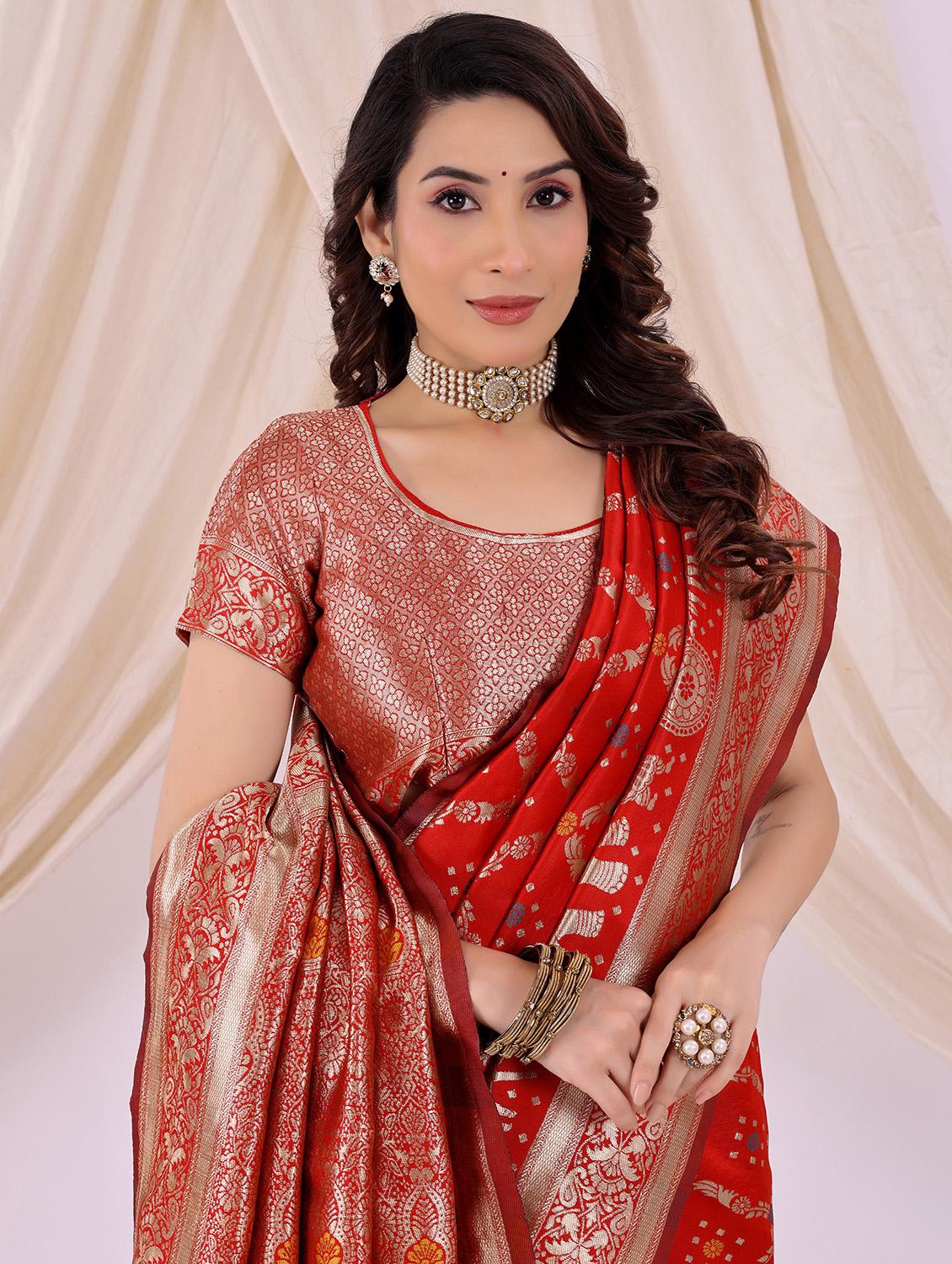 women self design banarasi saree with blouse - 22018945 - Standard Image - 1