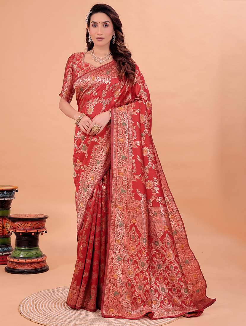 maroon silk kanjivaram saree with blouse