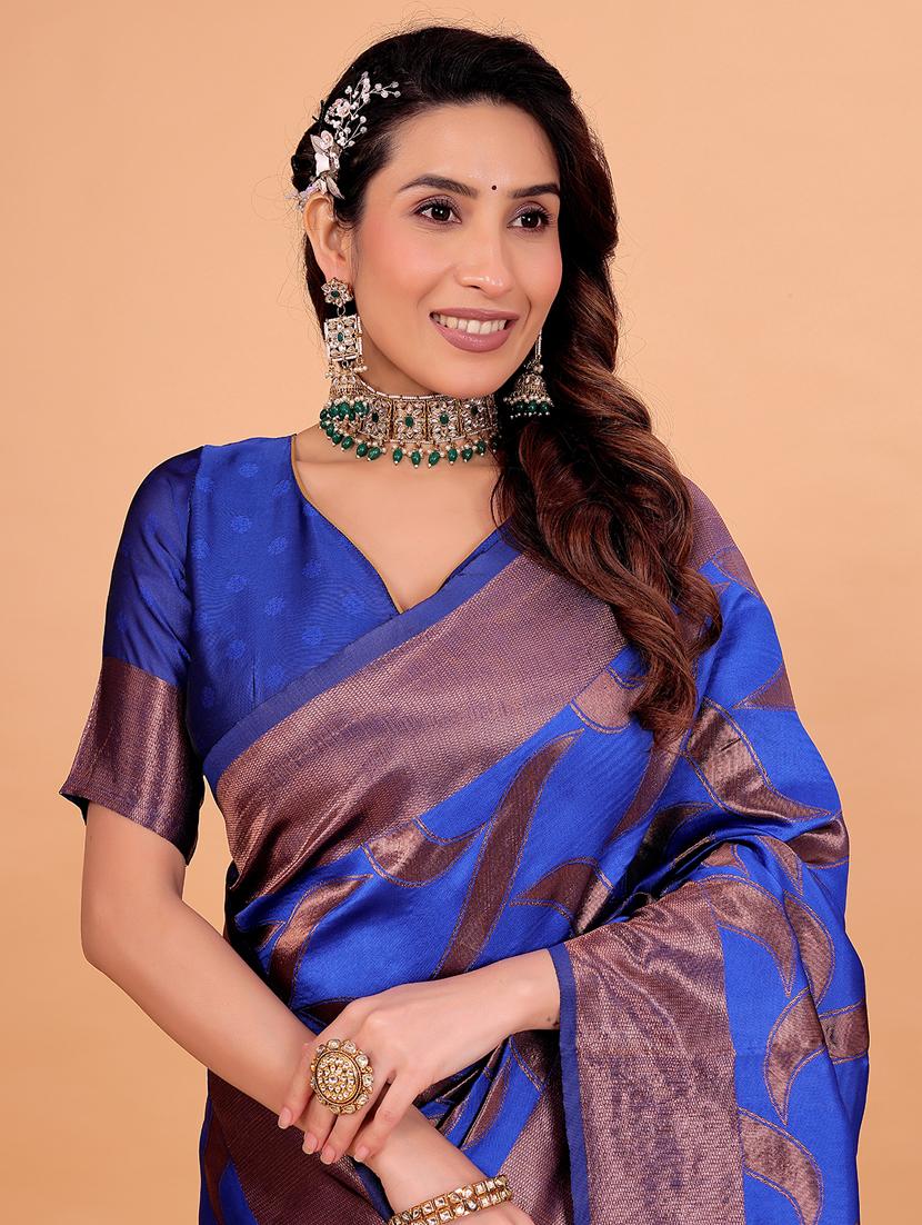 women self design banarasi saree with blouse - 22019007 -  Standard Image - 1