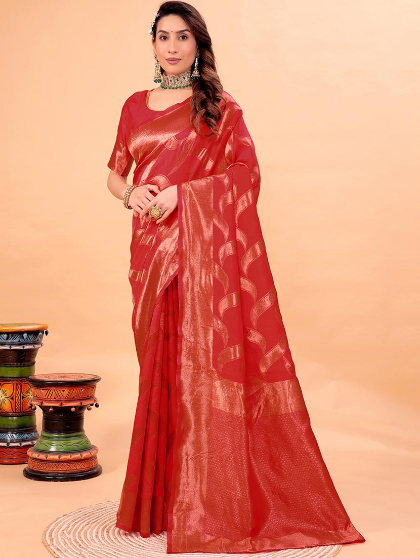 women self design banarasi saree with blouse - 22019008 -  Zoom Image - 0