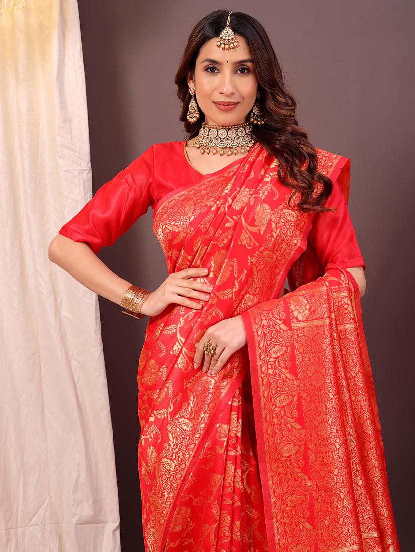 women self design banarasi saree with blouse - 22019043 -  Standard Image - 1