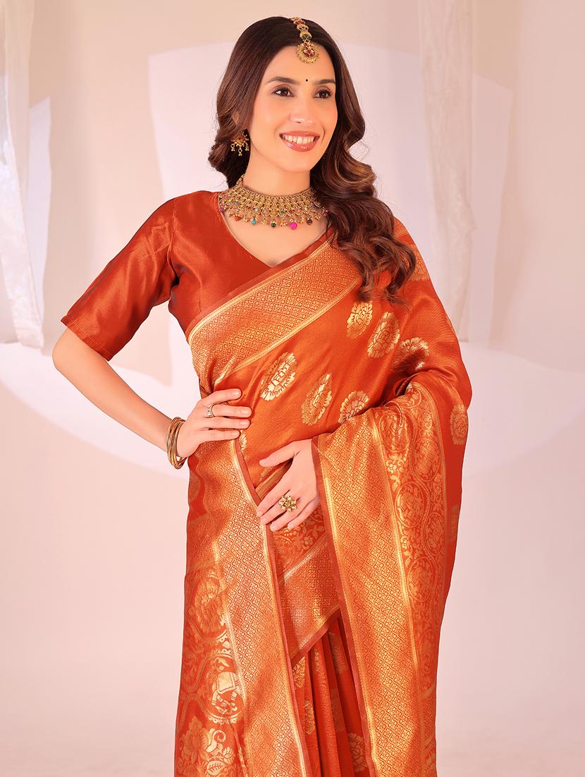 women self design banarasi saree with blouse - 22019047 - Standard Image - 1
