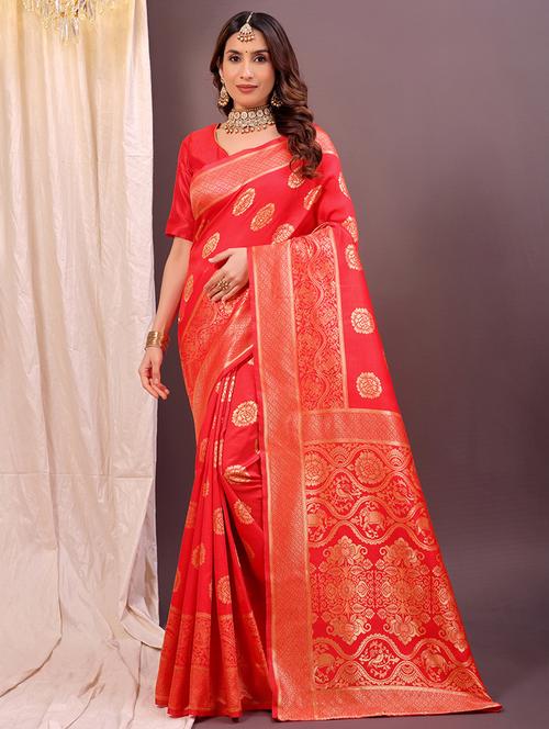 women self design banarasi saree with blouse - 22019048 -  Standard Image - 0